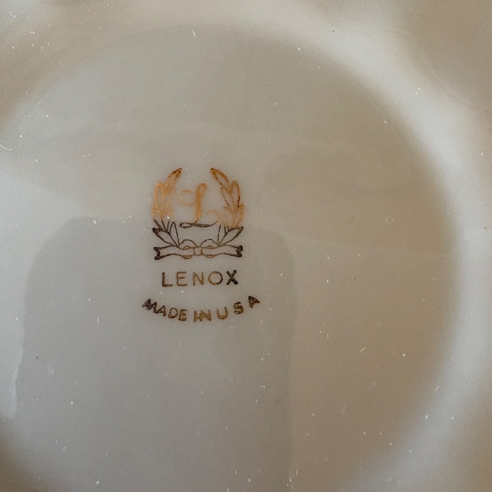 Lenox Chip and Dip Platter Ivory Gold Trim Serving Dish Vintage USA - Picture 4 of 4